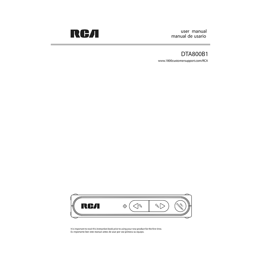 RCA DTA800B1 ATSC Digital Converter Box User Manual