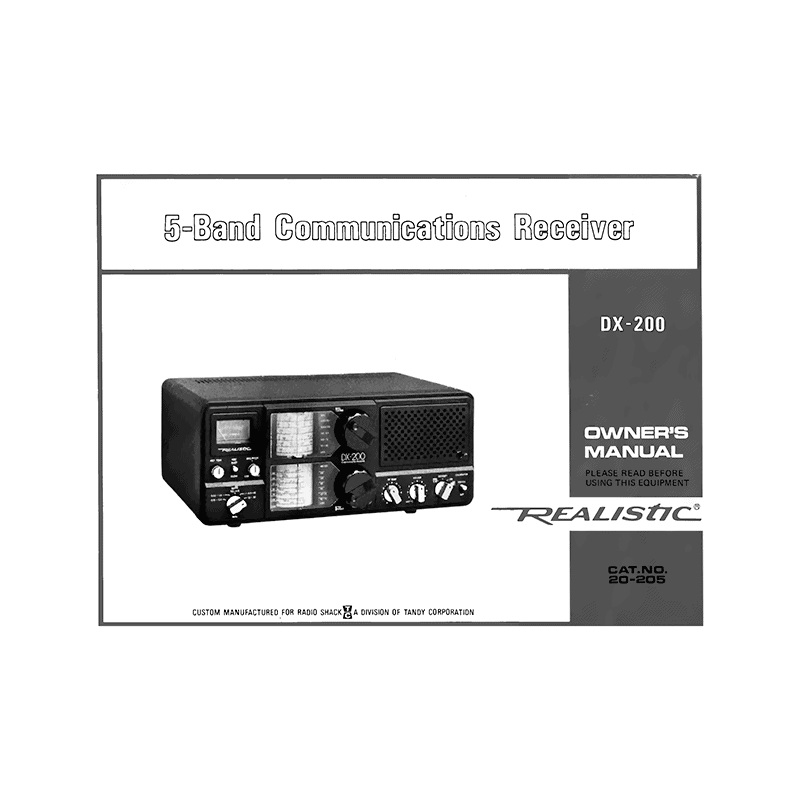 Realistic DX-200 Communications Receiver Owner's Manual