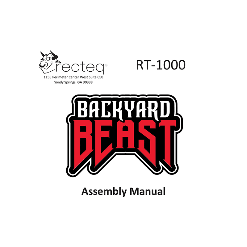 RECTEQ Backyard Beast 1000 Wood Pellet Grill Assembly Manual and Users Guide