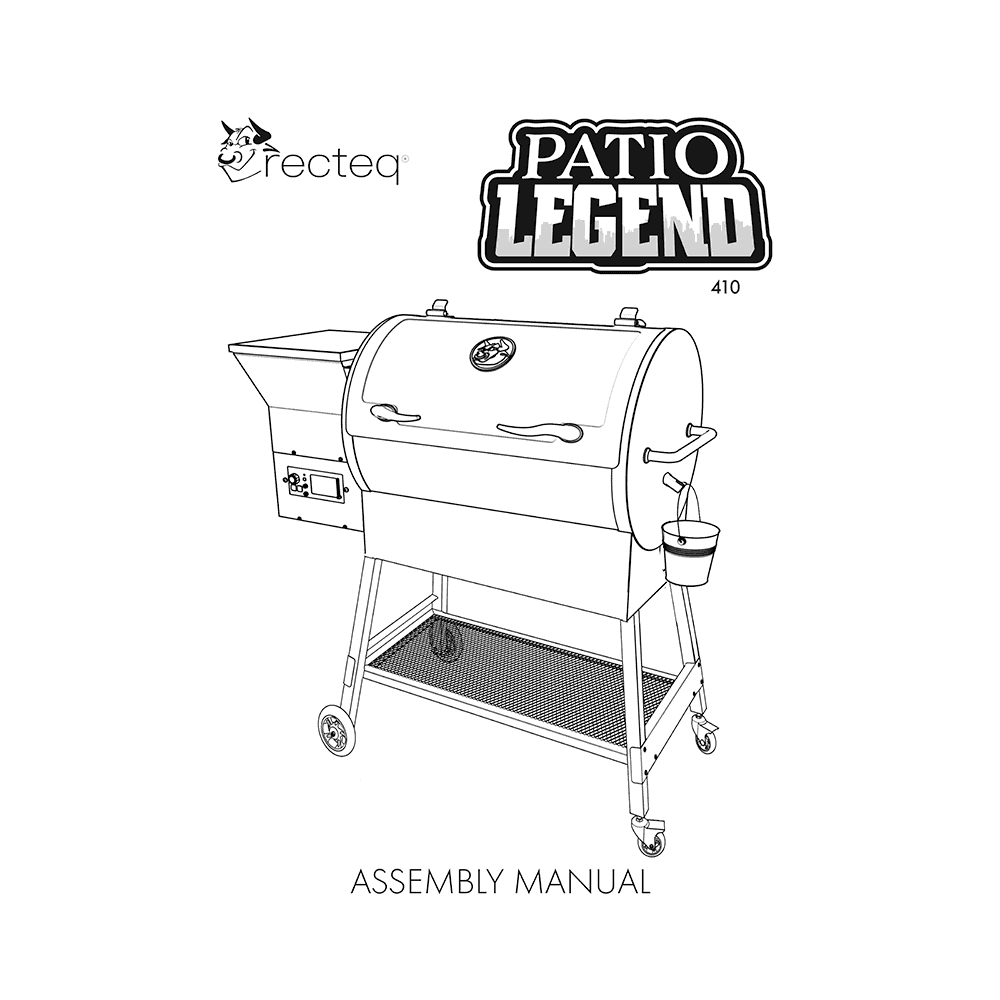 RECTEQ Patio Legend 410 Wood Pellet Grill Assembly Manual and Users Guide