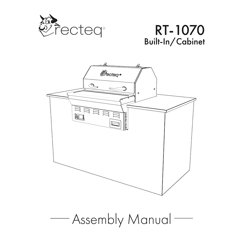 RECTEQ RT-1070 Pellet Grill Assembly Manual / Users Guide