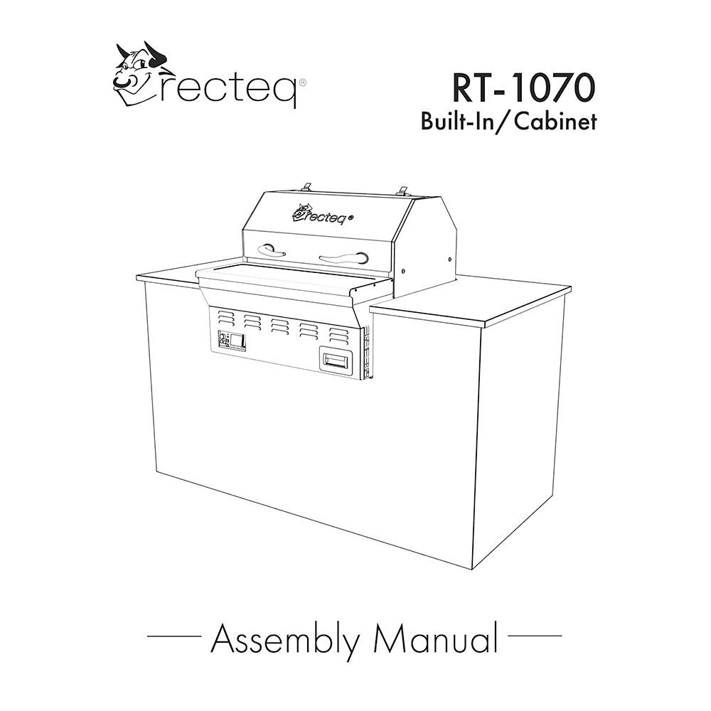 RECTEQ RT-1070 Pellet Grill Assembly Manual / Users Guide