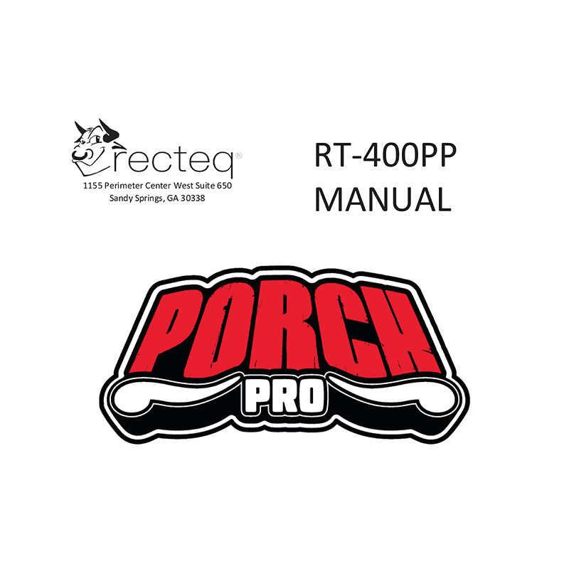 RECTEQ RT-400PP Porch Pro Wood Pellet Grill Manual