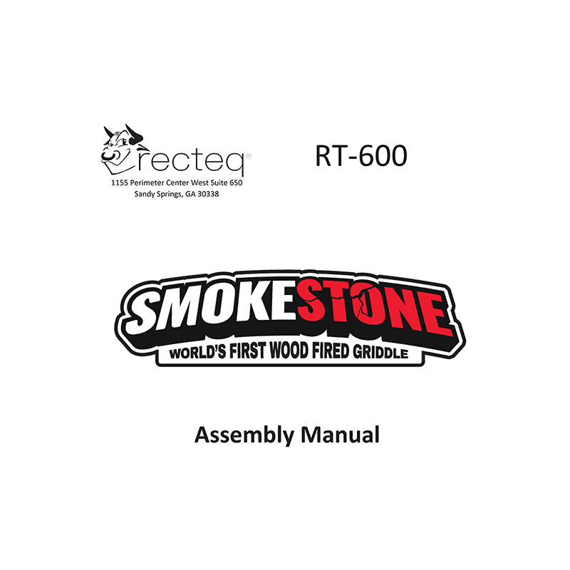 RECTEQ SmokeStone 600 Griddle Assembly Manual and Users Guide