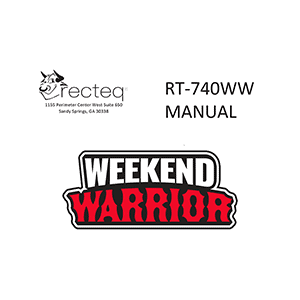 RECTEQ Weekend Warrior 740 Wood Pellet Grill Manual