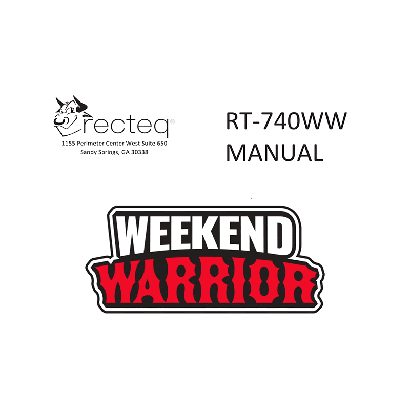 RECTEQ Weekend Warrior 740 Wood Pellet Grill Manual