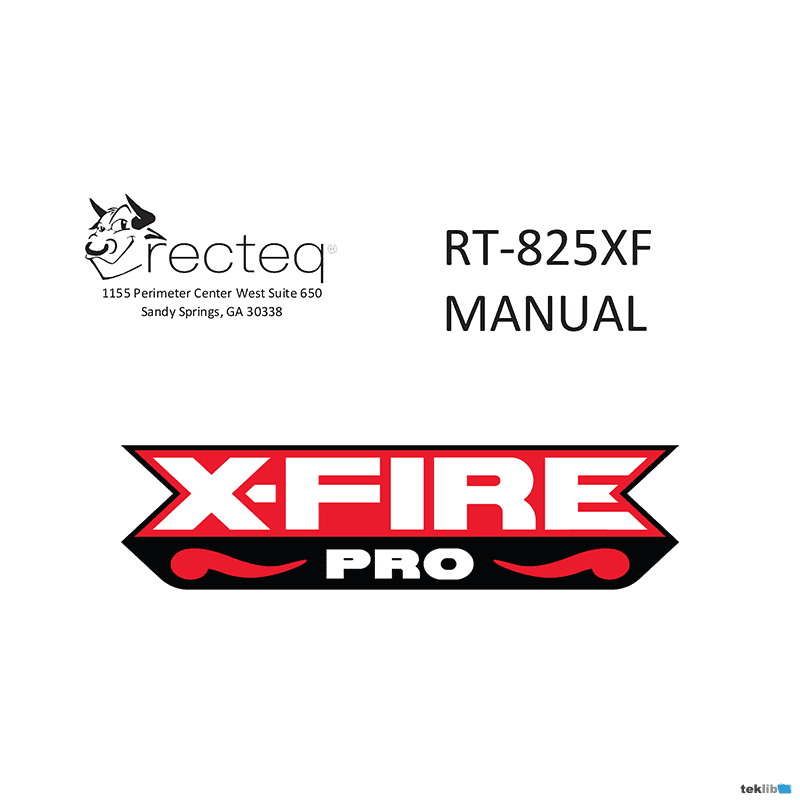 RECTEQ X-Fire Pro 825 Wood Pellet Grill Manual