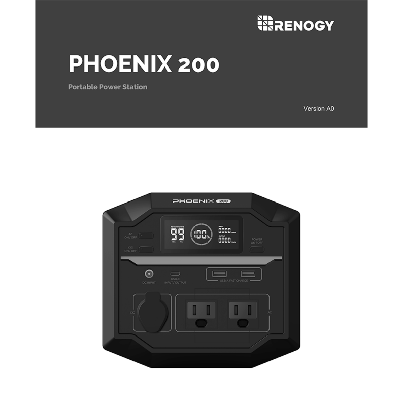 Renogy PHOENIX 200 Portable Power Station RPS2220AA User Manual