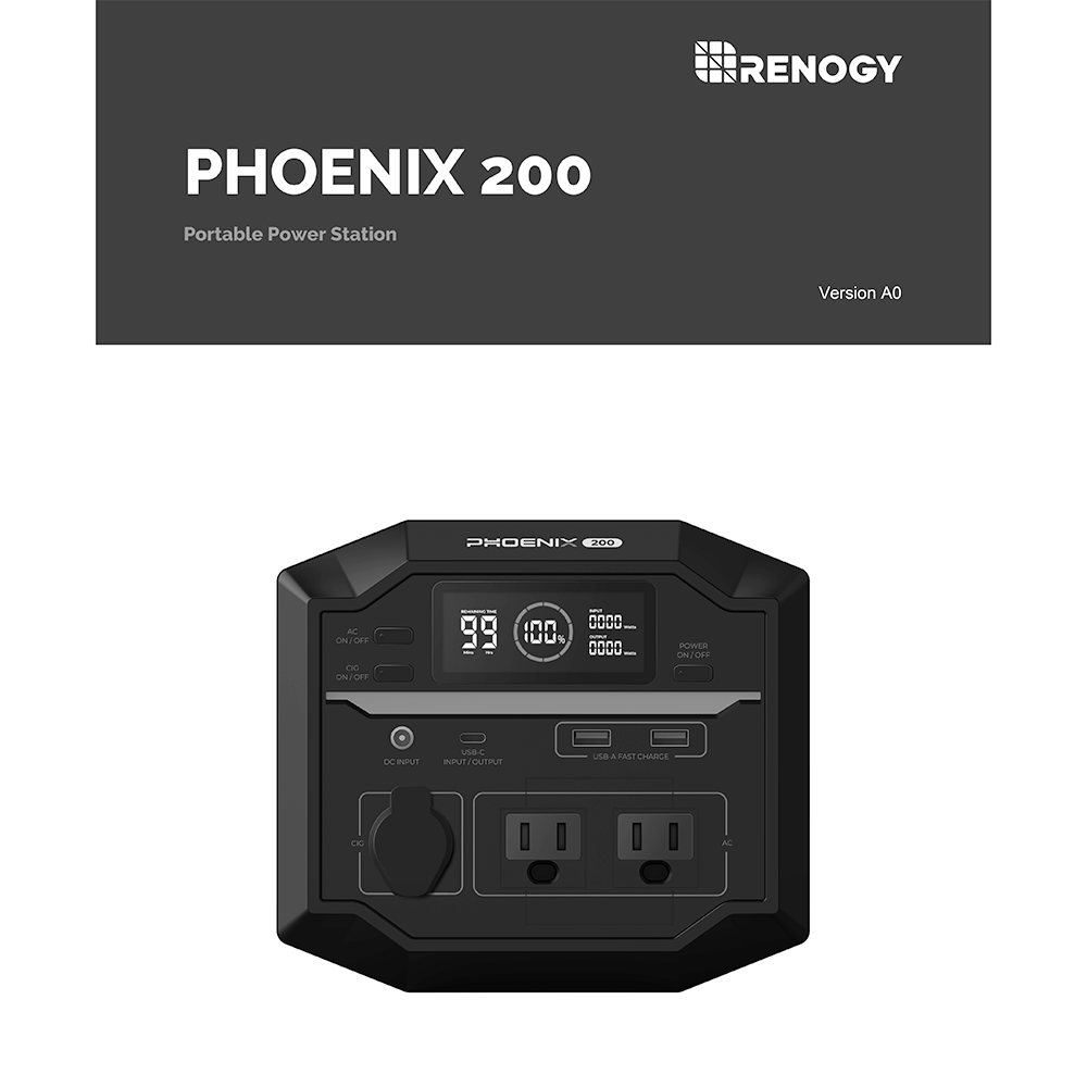 Renogy PHOENIX 200 Portable Power Station RPS2220AA User Manual