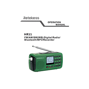 Retekess HR11 FM/AM/SW Digital Radio Operation Manual