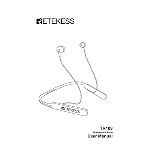 Retekess TR108 Bluetooth / FM Headphones User Manual
