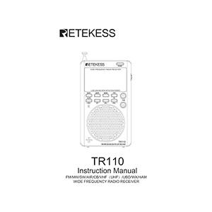 Retekess TR110 Full Band Radio Instruction Manual