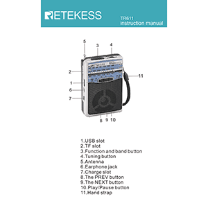 Retekess TR611 Radio Instruction Manual