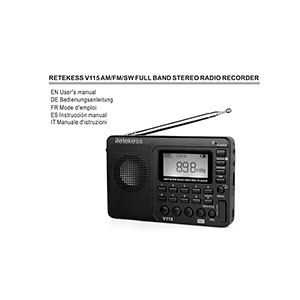 Retekess V115 AM/FM/SW Stereo Radio Recorder User's manual