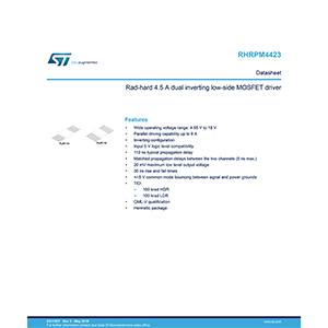 RHRPM4423 ST 4.5A Dual Inverting Low-Side MOSFET Driver Data Sheet