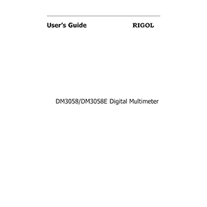 Rigol DM3058 / DM3058E Digital Multimeter Manual