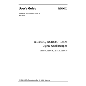 RIGOL DS1102E Digital Oscilloscope User's Guide