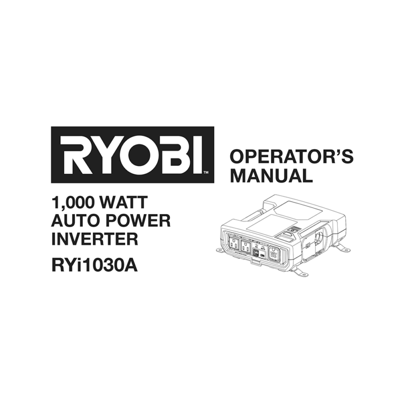 Ryobi RYi1030A Auto Power Inverter Operator's Manual