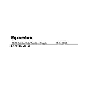 Rysamton YK-221 FM/AM Radio User's Manual