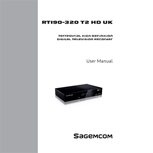 Sagem RTI90-320 T2 Freeview+ HD Recorder User Manual