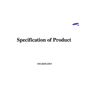 Samsung SDI INR18650-20R4 Lithium-ion Rechargeable Cell Datasheet