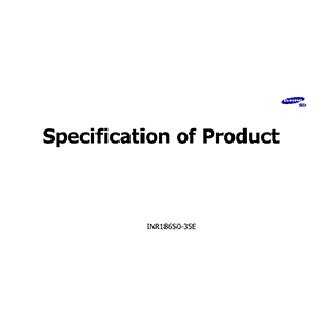 Samsung SDI INR18650-35E3 Lithium-ion Rechargeable Cell Datasheet