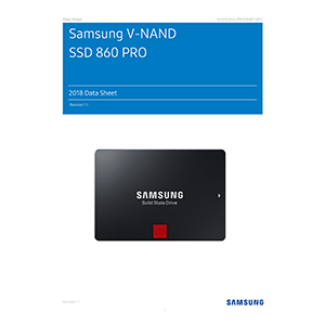 Samsung SSD 860 PRO 1TB SATA MZ-76P1T0 Data Sheet