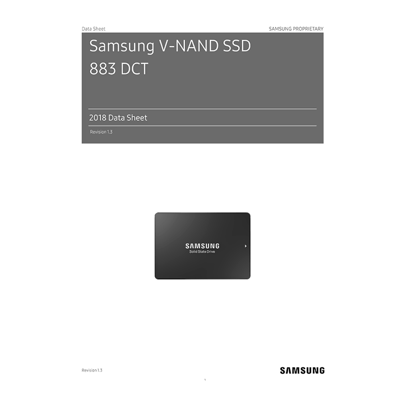 Samsung SSD 883 DCT 240GB SATA MZ-7LH240NE Data Sheet