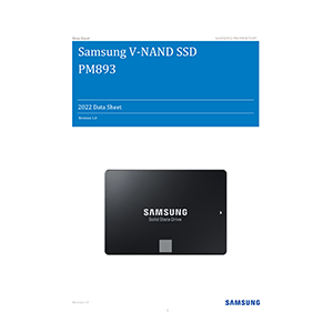 Samsung SSD PM893 1.92TB SATA MZ7L31T9HBLT Data Sheet