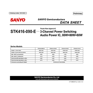 STK416-090-E Sanyo 3-ch Audio Power Amplifier Data Sheet