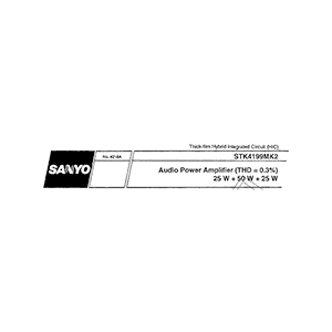 STK4199MK2 Sanyo Audio Power Amplifier Data Sheet