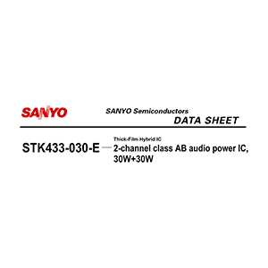 STK433-030-E Sanyo Audio Power Amplifier Data Sheet