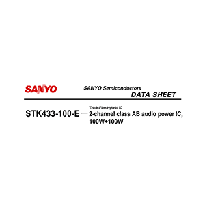 STK433-100-E Sanyo Audio Power Amplifier Data Sheet