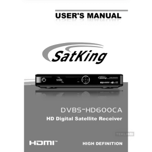 SatKing DVBS-HD600CA Digital Satellite Receiver User's Manual