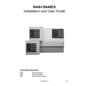 Scantronic 9448ES Alarm Control Panel Installation and User Guide