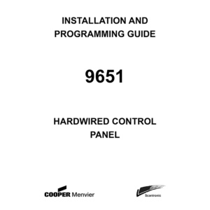 Scantronic 9651 Hardwired Control Panel Installation and Programming Guide