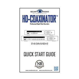 SecurityTronix ST-HD-CVR16CH-V2 HD-Coaxinator HD CVI CCTV Recorder User Guide