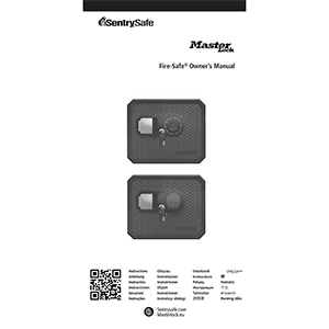 SentrySafe FPW082C Combination Fireproof/Waterproof Safe Owner's Manual