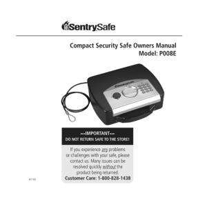 SentrySafe P021E Portable Security Safe Owner's Manual