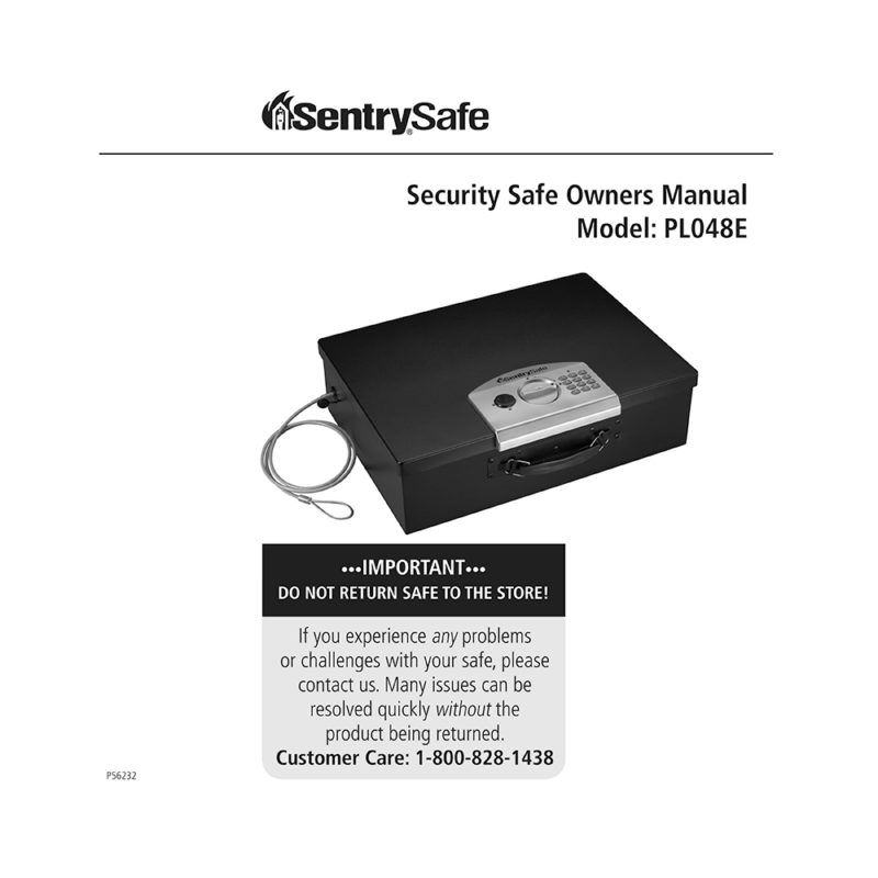 SentrySafe PL048E Portable Security Safe Owner's Manual