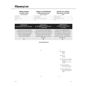 SentrySafe S3877 Electronic Safe Owner's Manual