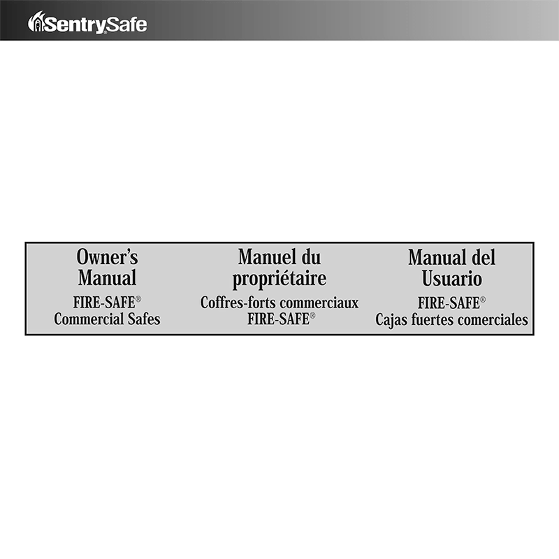 SentrySafe S8371 Business Combination Fire Safe Owner's Manual