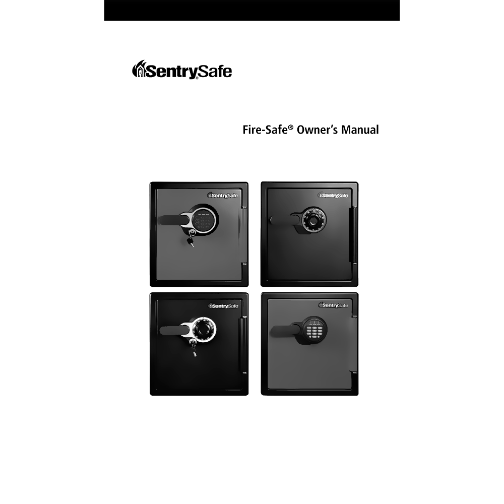 SentrySafe SFW082DTB Combination Fire/Water Safe Owner's Manual