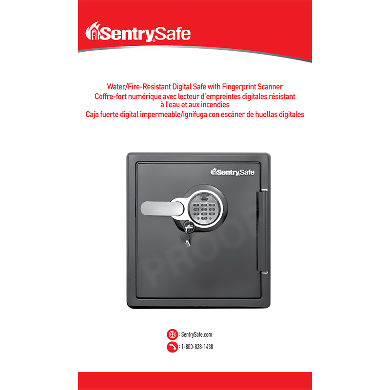 SentrySafe SFW123BTC Fingerprint Fire/Water Safe Owner's Manual