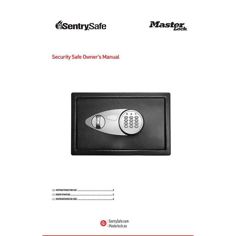 SentrySafe X075 Digital Security Safe Owner's Manual