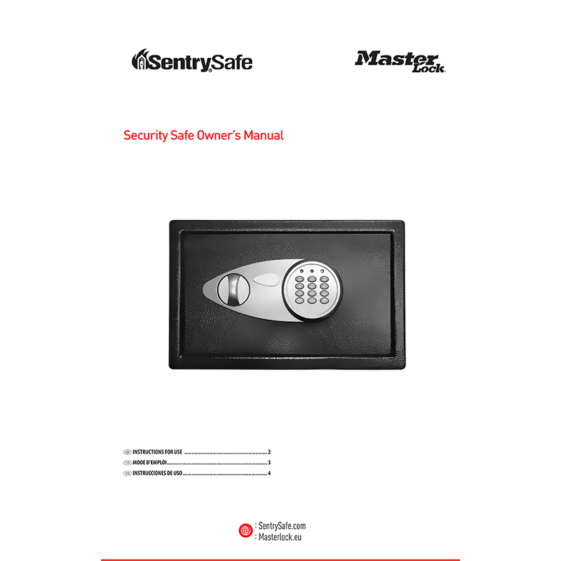 SentrySafe X105 Digital Security Safe Owner's Manual