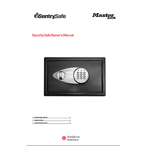 SentrySafe X125ML Digital Security Safe Owner's Manual