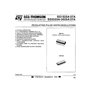 SG1525A ST Regulating Pulse Width Modulator Data Sheet