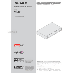 Sharp TU-T2 Freeview Digital Terrestrial HD Receiver Operation Manual
