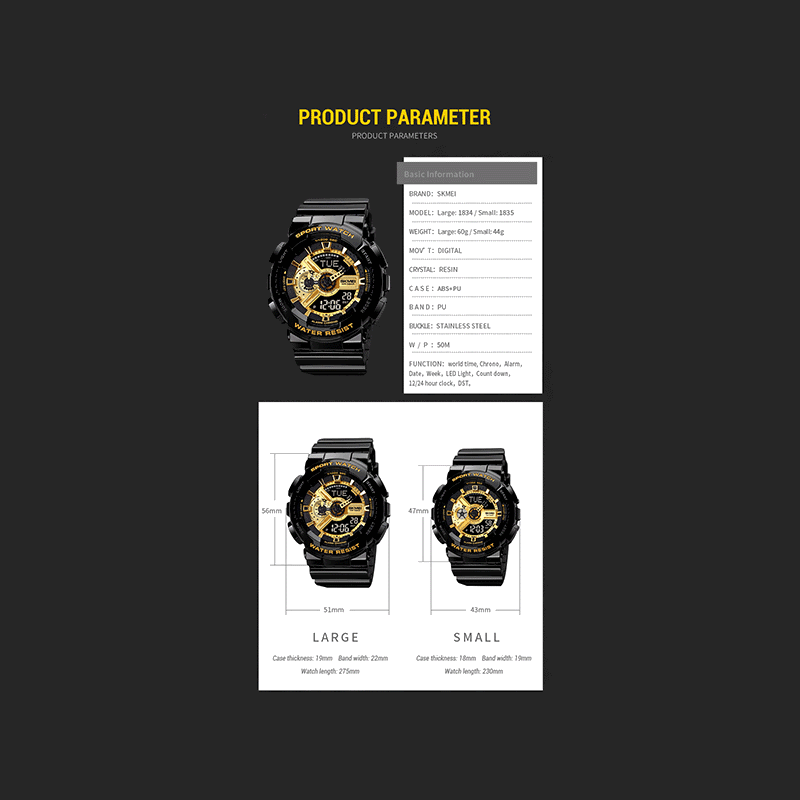 SKMEI 1835 Analog-Digital Watch User Manual
